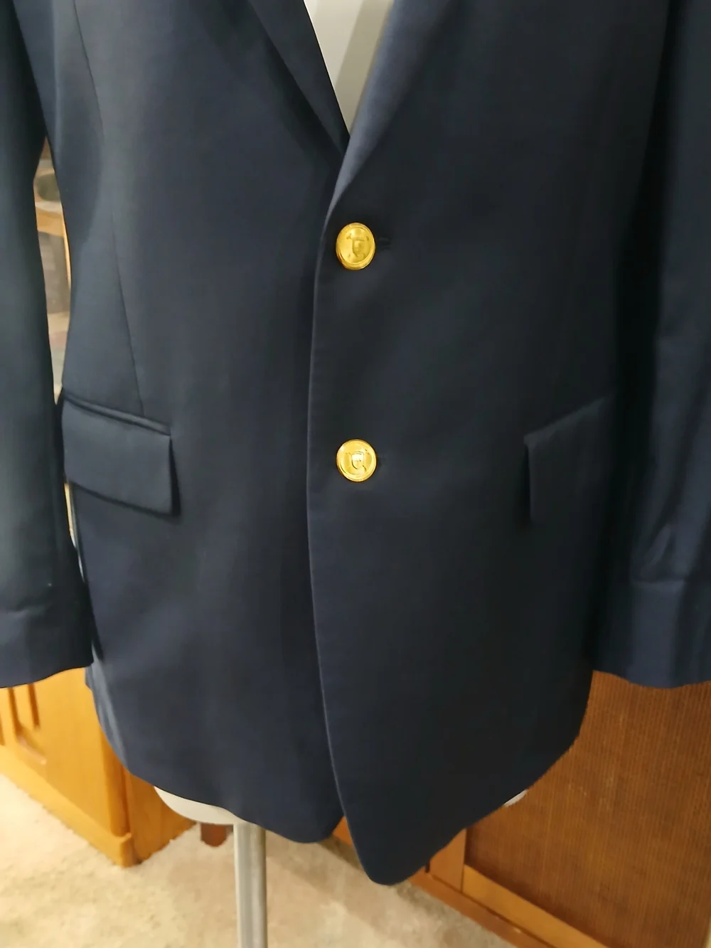 Vintage Ralph Lauren Navy Blazer with Gold Buttons